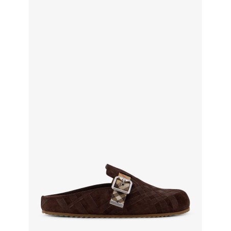 Leather mule with Check motif