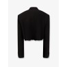 Single breasted cut off viscose and wool blazer