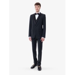 Virgin wool blend tuxedo with gilet and satin profiles