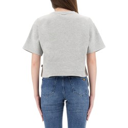 CROPPED T-SHIRT WITH EMBOSSED LOGO