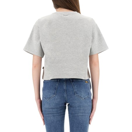 CROPPED T-SHIRT WITH EMBOSSED LOGO
