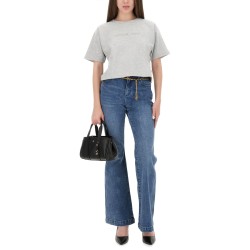 CROPPED T-SHIRT WITH EMBOSSED LOGO