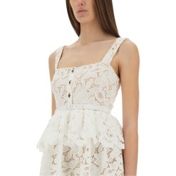 LACE RUFFLE MINI DRESS