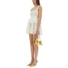 LACE RUFFLE MINI DRESS