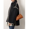 T-Lock leather clutch with contrasting stitching