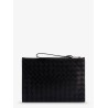 Leather clutch with Intrecciato motif