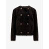 Reversible fuzzy shearling Caban Crop