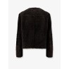 Reversible fuzzy shearling Caban Crop