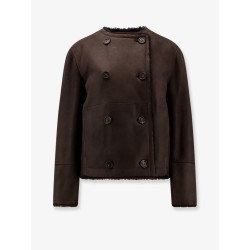 Reversible fuzzy shearling Caban Crop
