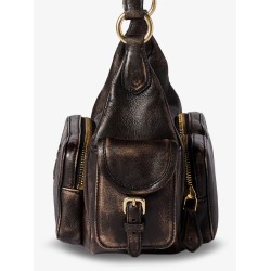 Pocket leather shoulder bag