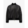 Leather bomber jacket