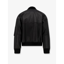 Leather bomber jacket