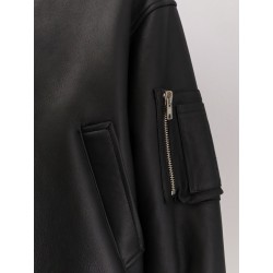 Leather bomber jacket