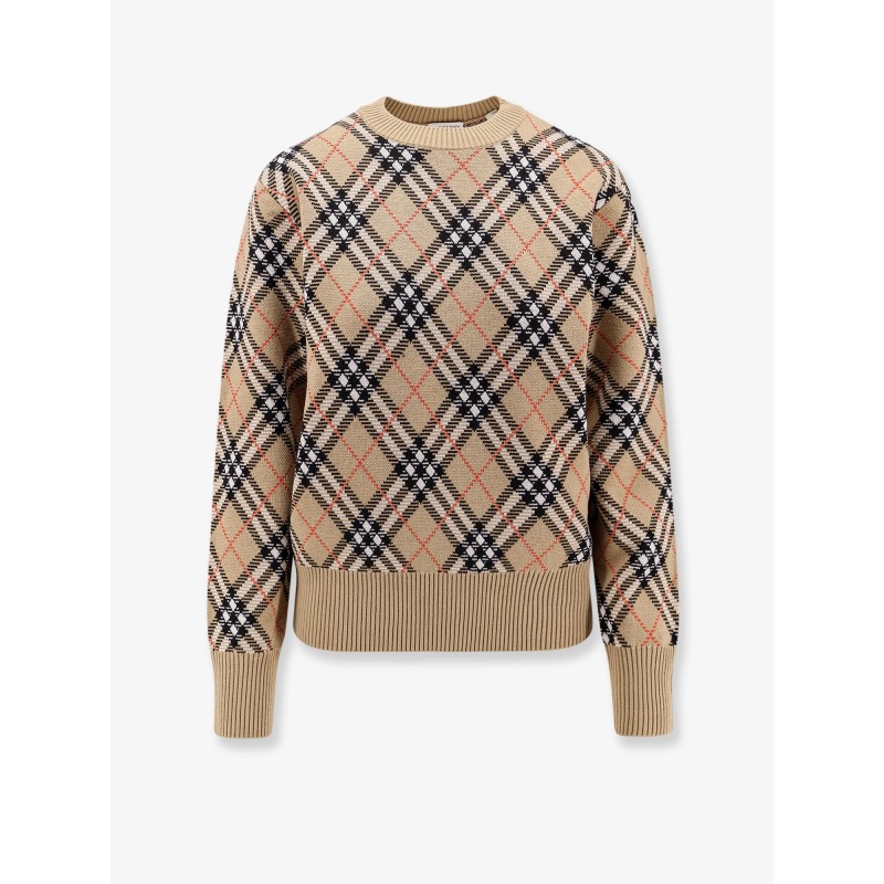 Wool sweater with Burberry Check motif