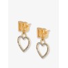 Meatl earrings with rhinestones