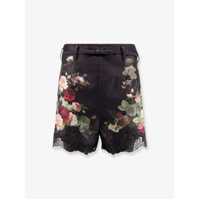 Hypnotic Lace Trim silk and cotton short