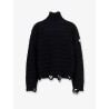 Wool blend sweater with distressed effect