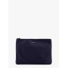Nylon clutch with metal lettering logo