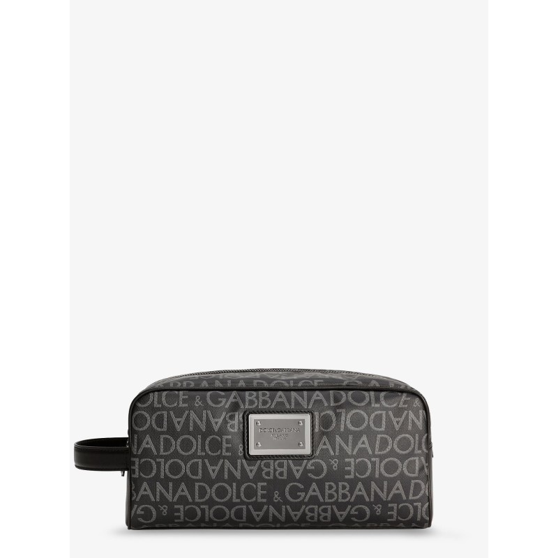 Coated canvas necessaire with all-over logo