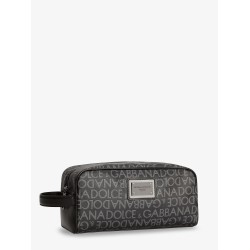 Coated canvas necessaire with all-over logo