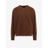 Wool blend sweater with distressed effect
