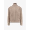 Wool blend cardigan with distressed effect