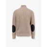 Wool blend cardigan with distressed effect
