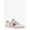 Leather sneakers with back laminated patch