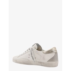 Leather sneakers with back laminated patch
