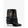 Shark Lock Stiletto leather ankle boots