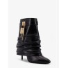 Shark Lock Stiletto leather ankle boots