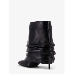Shark Lock Stiletto leather ankle boots