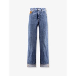 Turned up jeans with straight leg