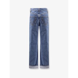 Turned up jeans with straight leg