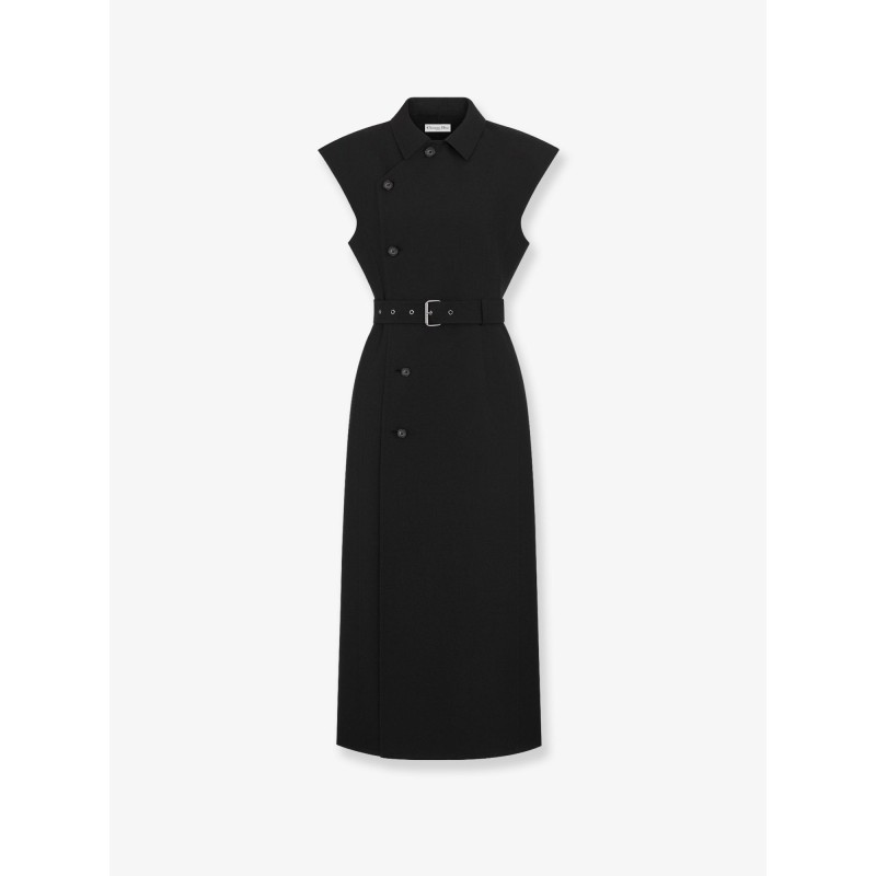 Virgin wool and silk midi dress