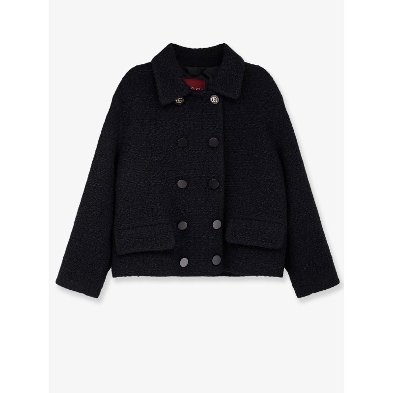 Wool tweed double-breasted blazer