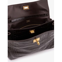 Rodeo leather shoulder bag with croco effect