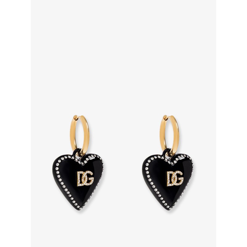 Metal earrings with rhinestones