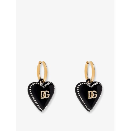 Metal earrings with rhinestones