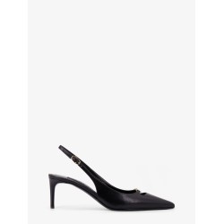Leather slingback pumps