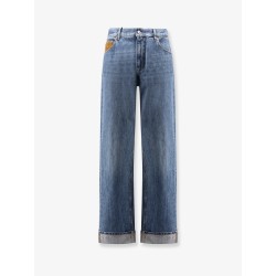 Wide leg jeans with turn up