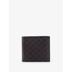 Triomphe coated canvas and leather bifold wallet