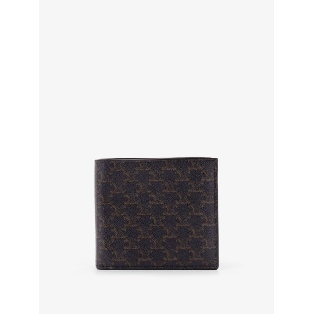 Triomphe coated canvas and leather bifold wallet