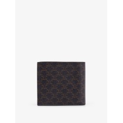 Triomphe coated canvas and leather bifold wallet