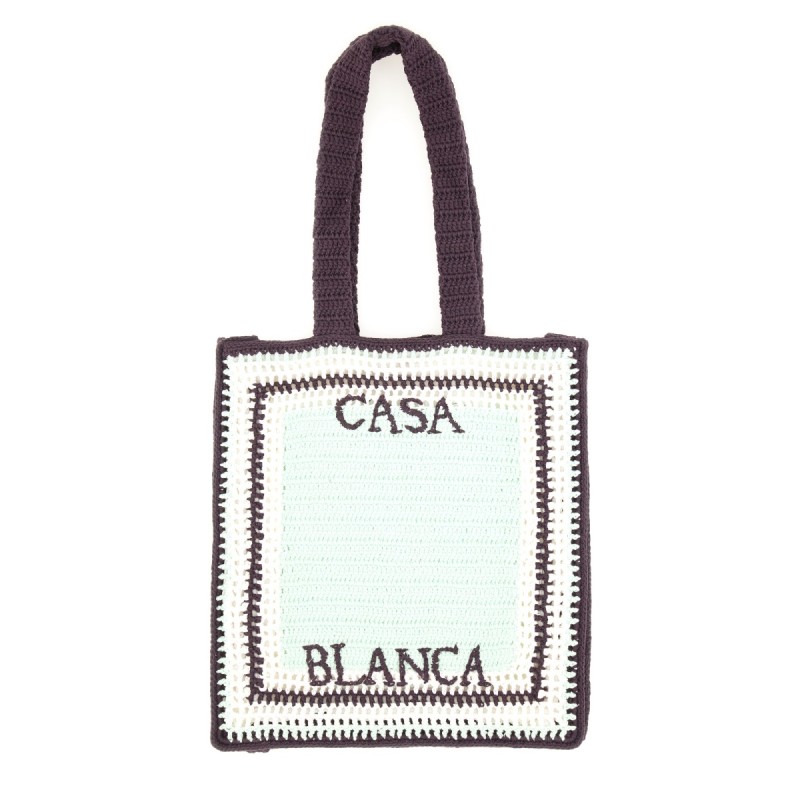 CROCHET BAG WITH LOGO
