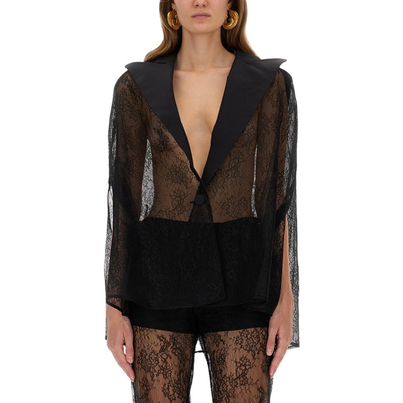 BLAZER-INSPIRED LACE CAPE