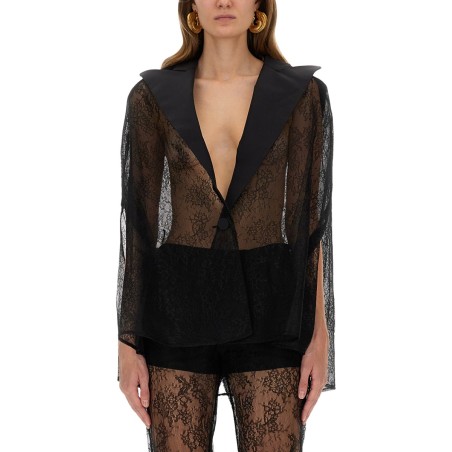 BLAZER-INSPIRED LACE CAPE