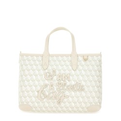 XS TOTE BAG WITH "I AM A PLASTIC BAG" PATTERN