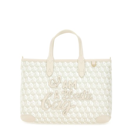 XS TOTE BAG WITH "I AM A PLASTIC BAG" PATTERN