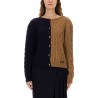 TWO-TONE ALPACA BLEND CARDIGAN
